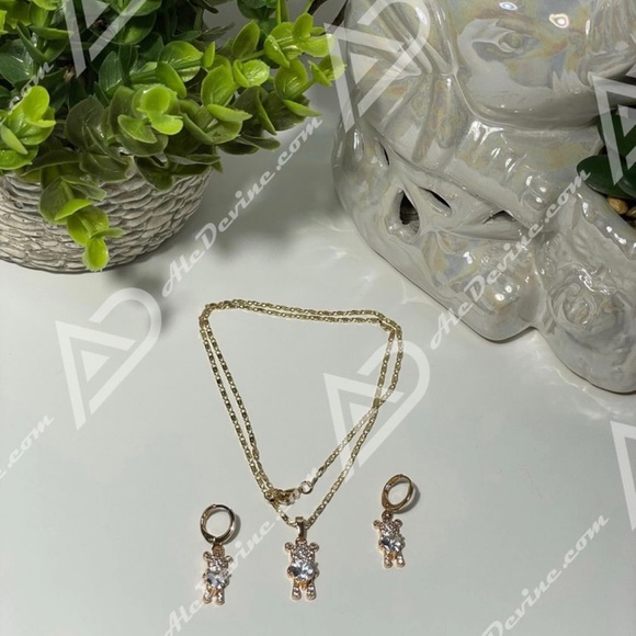 Crystal Bear Heart Set (gold plated) - Picture 3 of 4